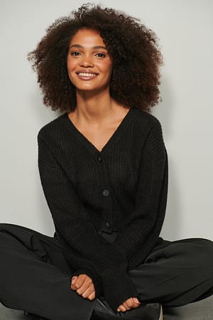 Black Kort strikcardigan