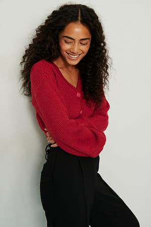 Kurze Lurex-Strickjacke