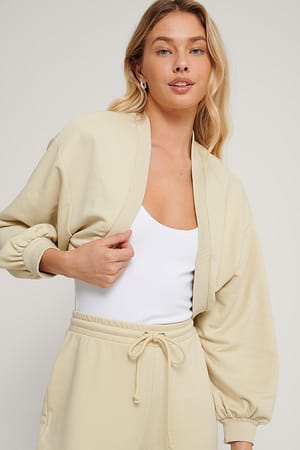 Beige Organische cropped sweater
