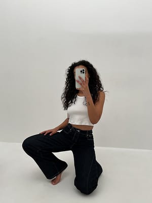 Rinse Wash Denim med sømdetaljer