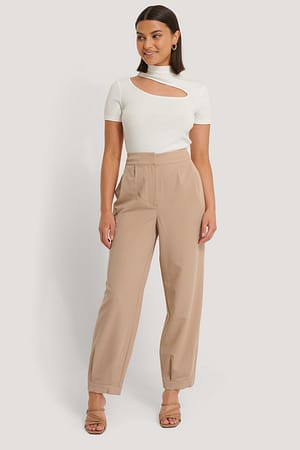 Beige Anzughose