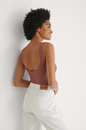 Dusty Dark Pink Recycelter Body mit tiefem Rückenausschnitt