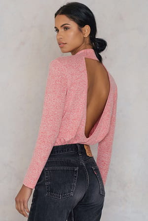 Red Deep Back Knitted Sweater