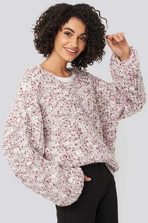 Deep Neck Melange Sweater