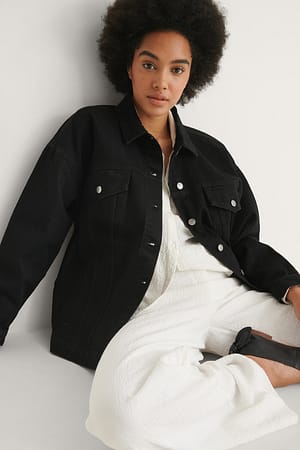 Black Organische oversized jeansjack