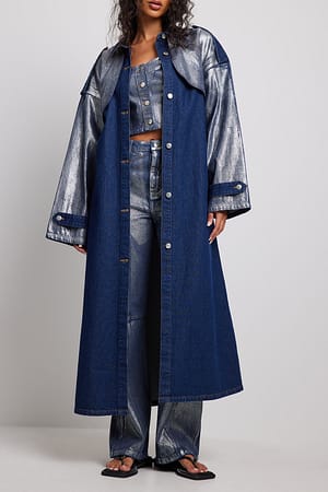 Dark Blue Denim Trenchcoat