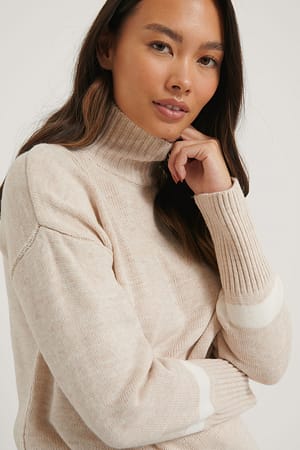 Sleeve Detail High Neck Sweater