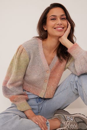 Multi Stripe Detail Knitted Cardigan