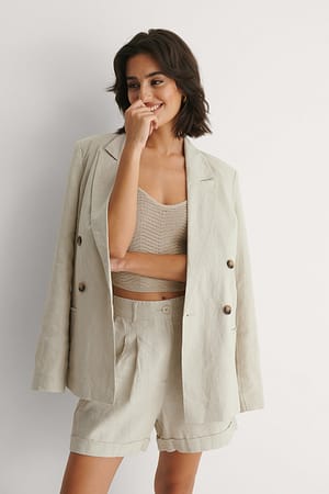Double Breasted Linen Blazer
