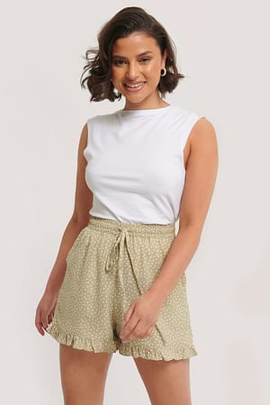 Dotted Frill Hem Shorts