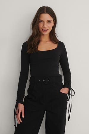 Black Drawstring Detail Body