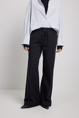 Black Elastic Waist Soft Denim