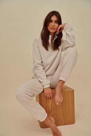 Beige Melange Sweatpants