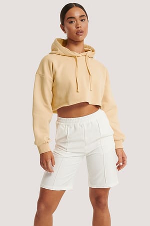 Offwhite Elastic Waist Seamline Shorts