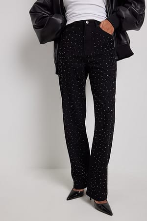 Black Organische Denim-Jeans mit geradem Bein