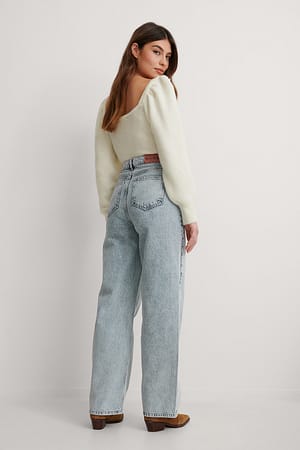 Jean large taille haute