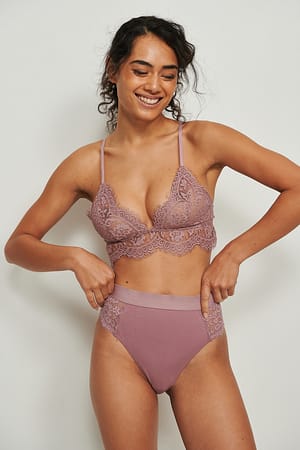 Whistful Mauve Haut en dentelle frangée recyclé