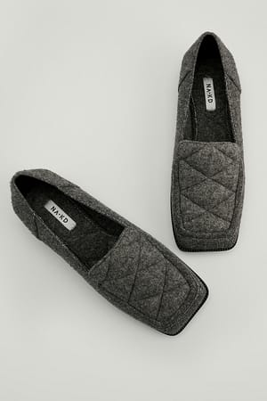 Grey Melange Mocasines de felpa