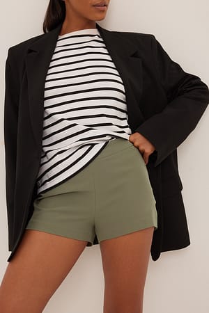 Green Fitted Micro Mini Shorts