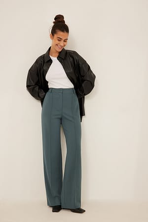 Fitted Wide Leg Suit Pants