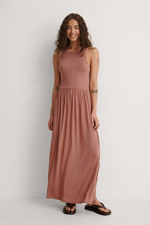 Dusty Dark Pink Robe Midi fluide