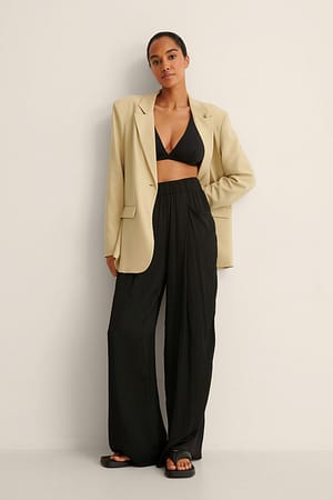 Black Pantalon à poche fluide