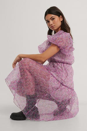Organza Puffärmelkleid