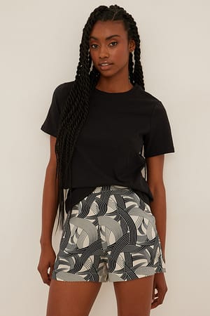 Graphic Print Flowy Shorts