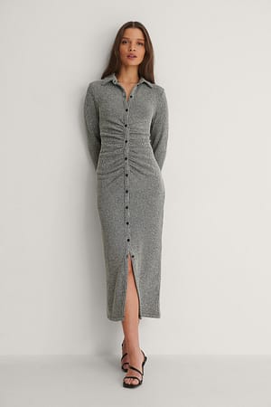 Black Front Draped Dress