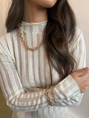 Gold Resirkulert frosted halskjede med chunky lenke