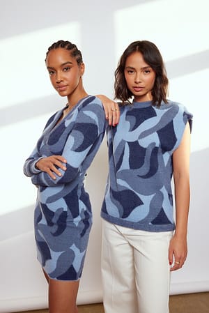 Blue Mix Strikket minikjole
