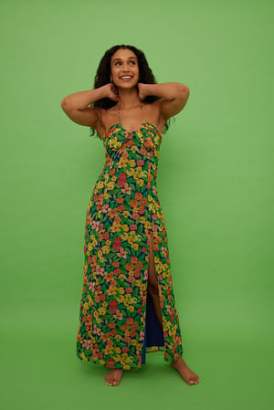Floral Navy Halterjurk