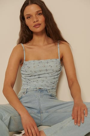 Print Gerafftes Top
