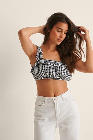 Black/White Organisches kurzes Top