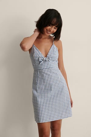 Blue/White Organisches Minikleid