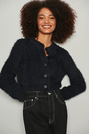 Black Hariggebreide korte vest