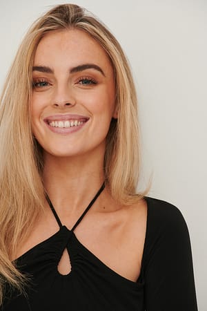 Black Halterneck Keyhole Detail Top