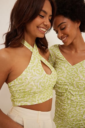Green Print Neckholder-Unterhemd