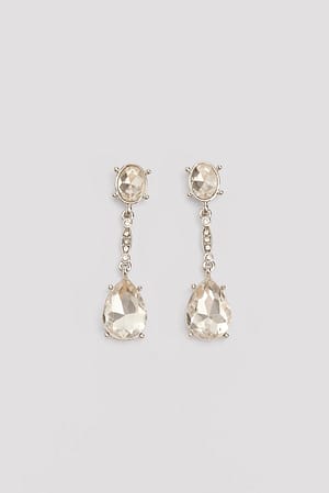 Silver Hanging Stone Earrings