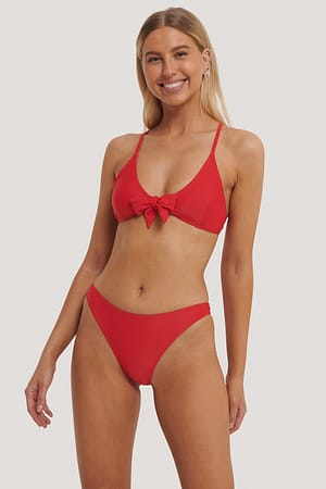 Red High Cut Bikini Panty