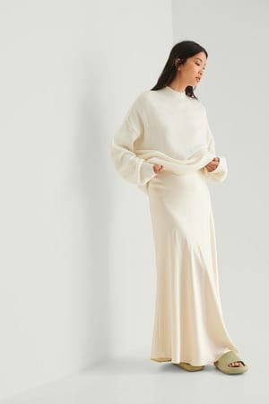 Off White Højhalset strikkjole
