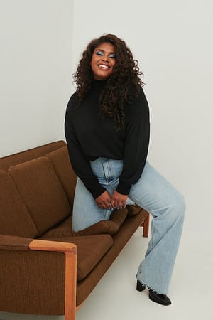 Black High Neck Knitted Sweater