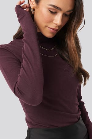 High Neck Light Knit Sweater