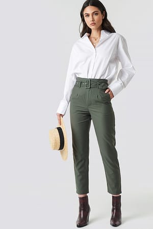 High Waist Belted Pants