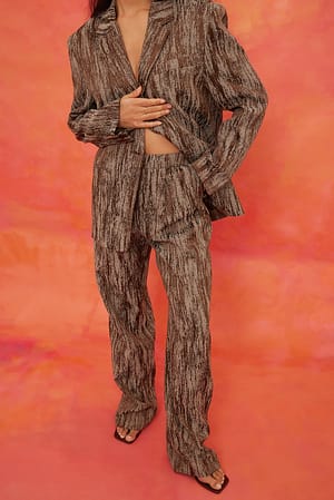 High Waist Jacquard Suit Pants