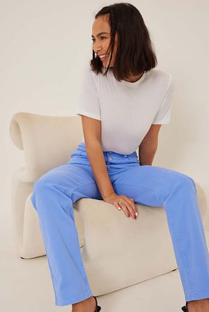 Lavender Skinny Denim-Jeans mit hochgeschnittener Taille