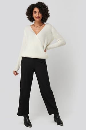 Black High Waist Wide Trousers