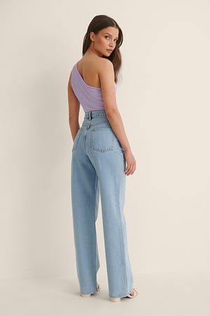 Mid Blue Pasvorm met hoge taille