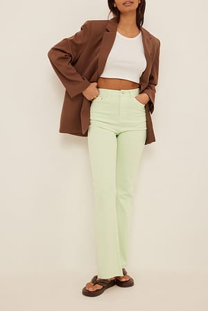 Light Green Organische Bootcut Skinny Jeans mit hoher Taille