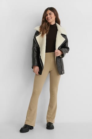Dark Beige Schlaghose